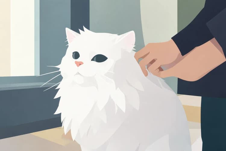Gato persa sendo escovado em casa