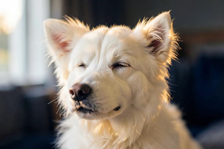 Um cachorro recebendo carinho de uma pessoa, com foco no vínculo entre eles