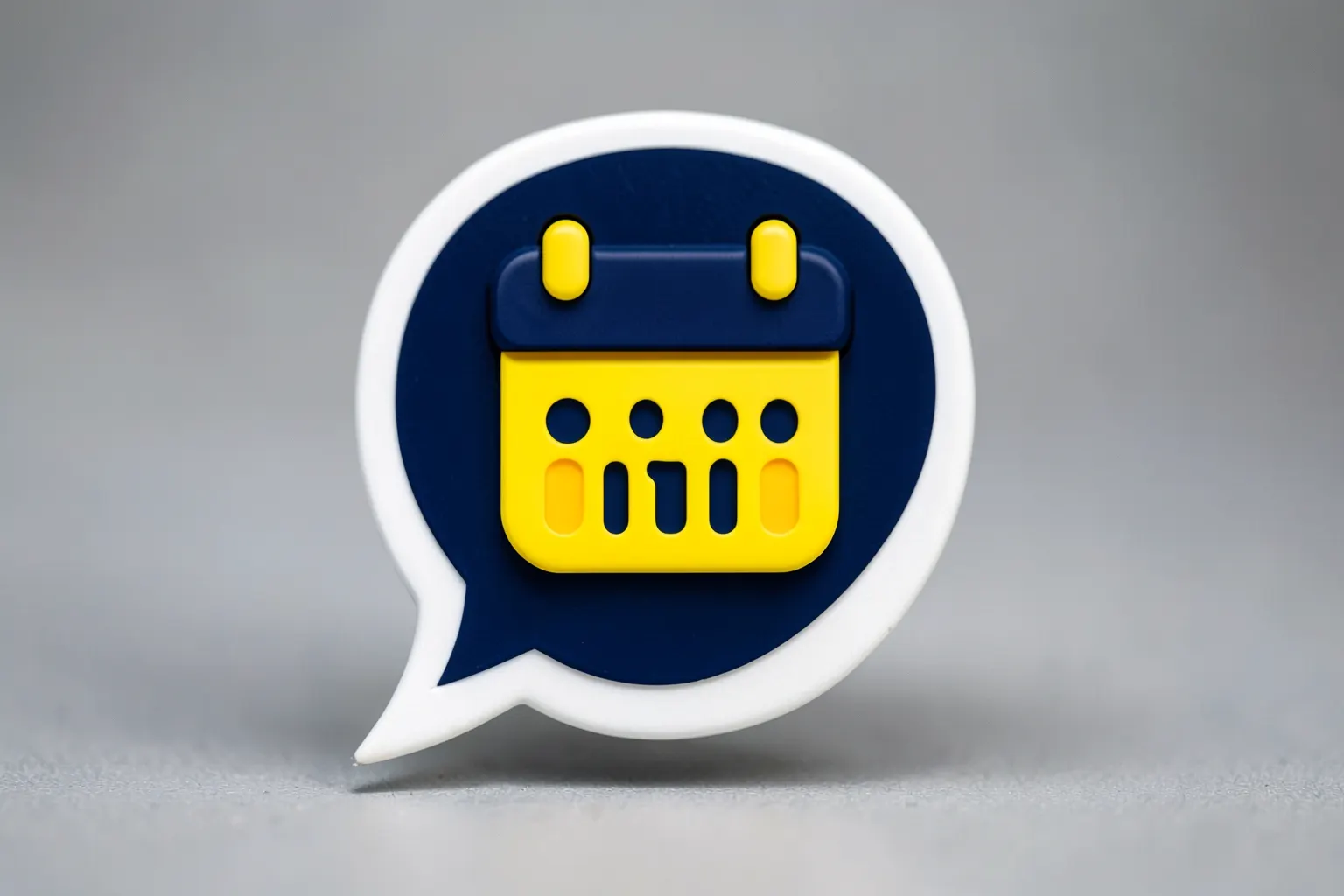 Ícone de balão de diálogo do WhatsApp com um calendário sobreposto