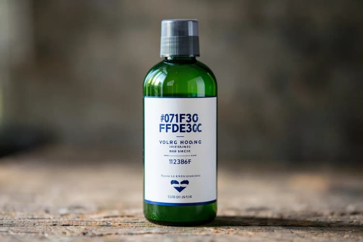 Um frasco de shampoo para cachorro com rótulo verde